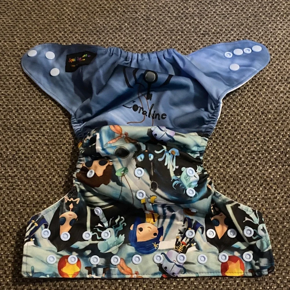 Blue Cartoon Print Kids Diaper Cover